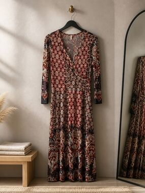 Triatria Bohemian Patterned Wrap Dress